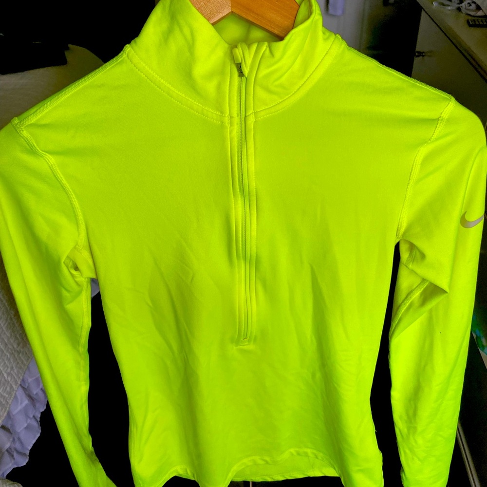 Nike Neon Yellow Thermal Quater Zip Jacket